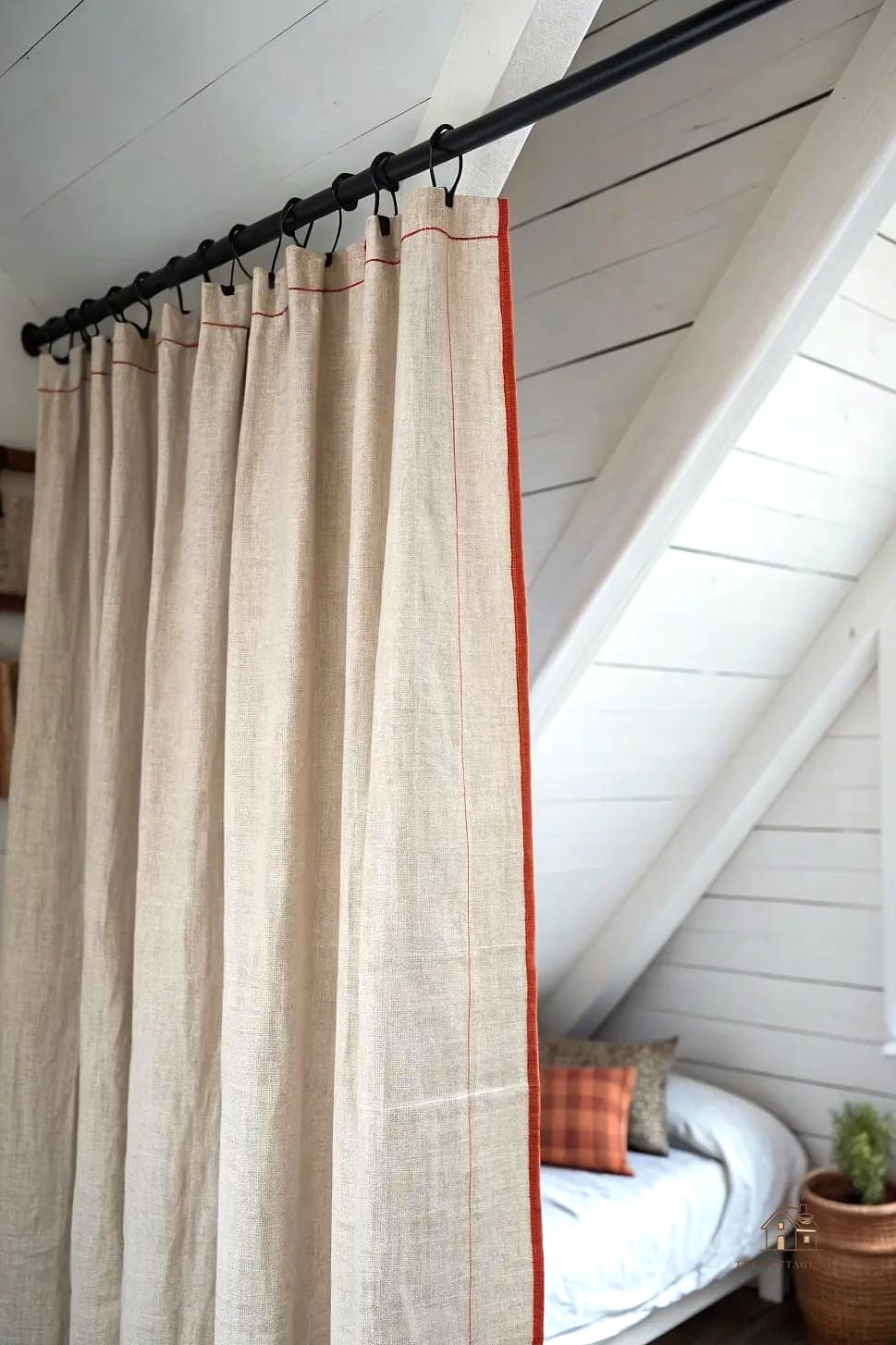 23 Clever Attic Bedroom Ideas for Every Style 23 Add Curtains Instead of Blinds on Dormer Windows