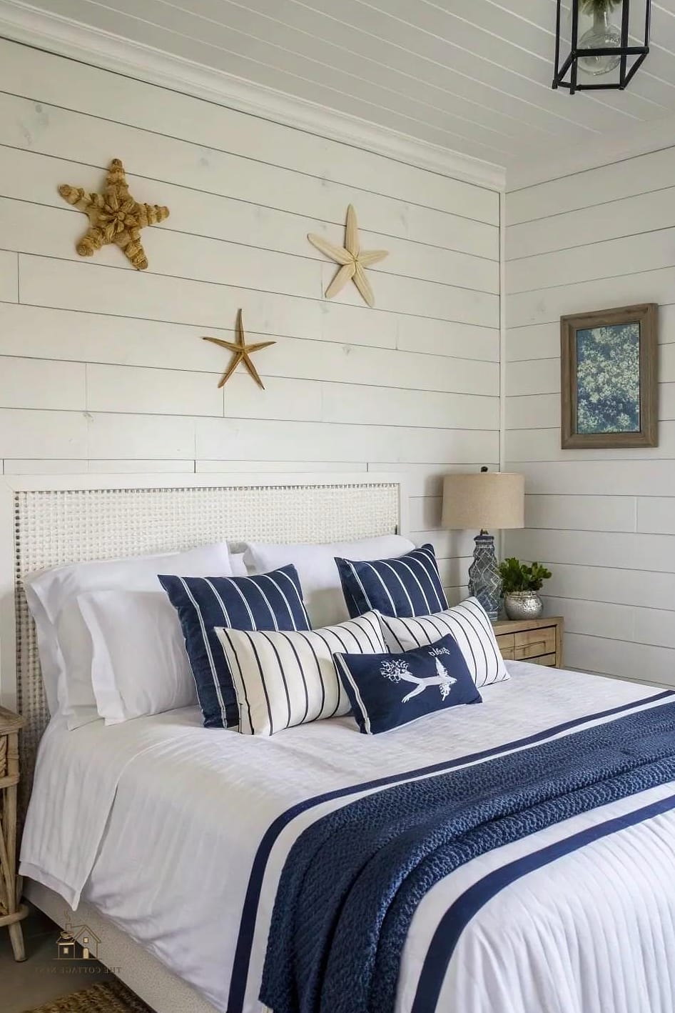 35 Gorgeous Coastal Bedroom Ideas That Are Totally Doable 6 Add Shiplap to One Wall