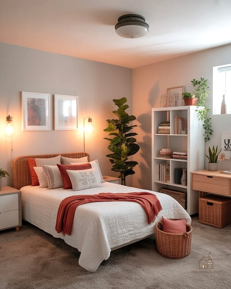 30 Amazing Basement Bedroom Ideas on a Budget 19 Add a Small Area for a Desk or Vanity