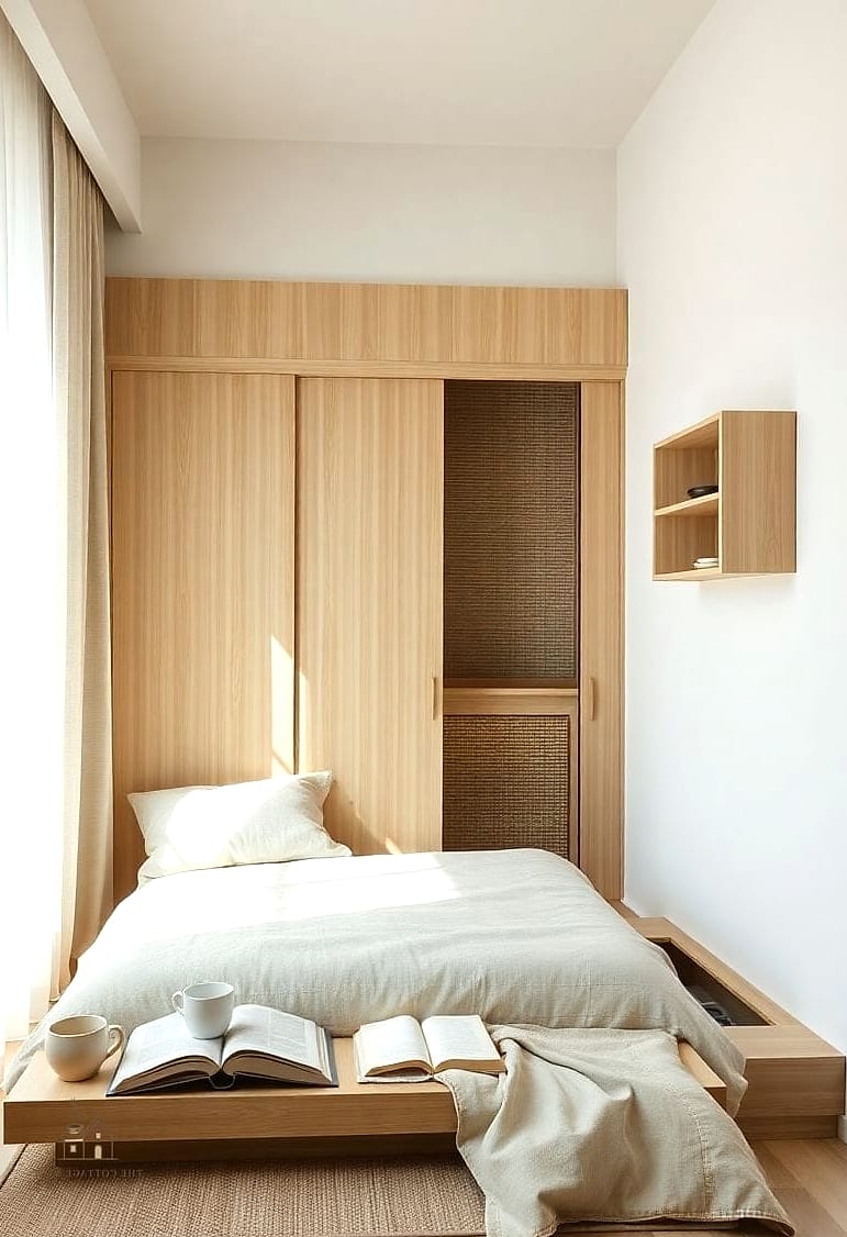Add a Small Wood Bench at the Foot of the Bed