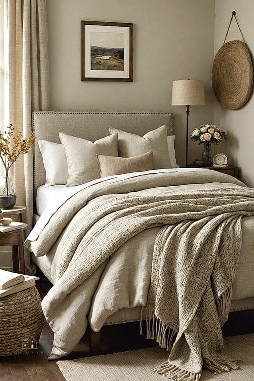 30 Dreamy Guest Bedroom Ideas to Try This Season 19 Add Texture With a Woven or Jute Rug