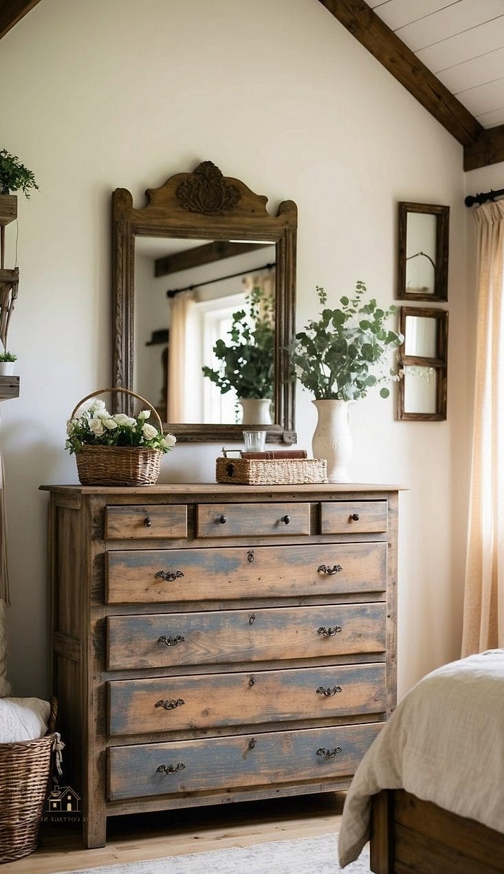 Antique Dresser as Nightstand