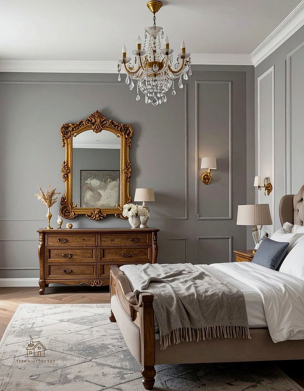 24 Dreamy Country Bedroom Ideas to Try This Season 23 Antique Mirror