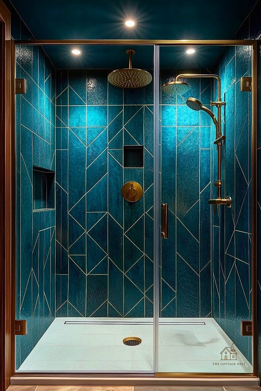 Art Deco Inspired Shower and Tub Design