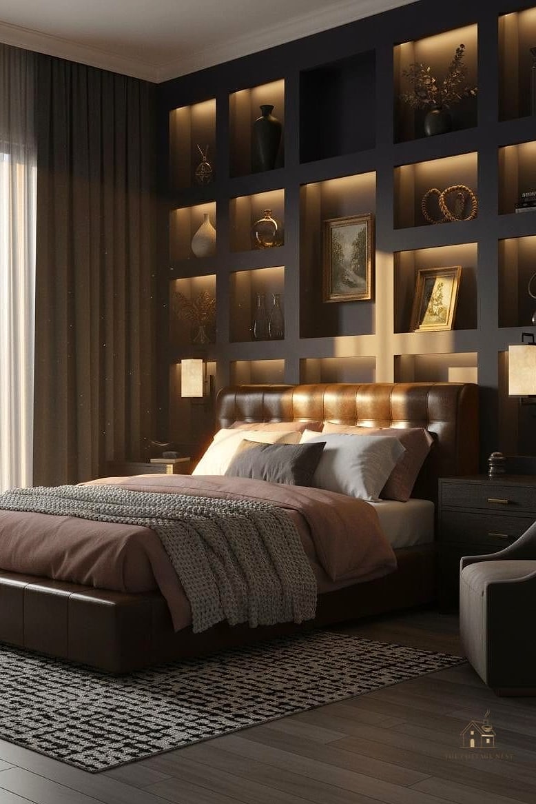 45 Creative Bedroom Wall Decor Ideas That Will Inspire You 32 Backlit Wall Niche