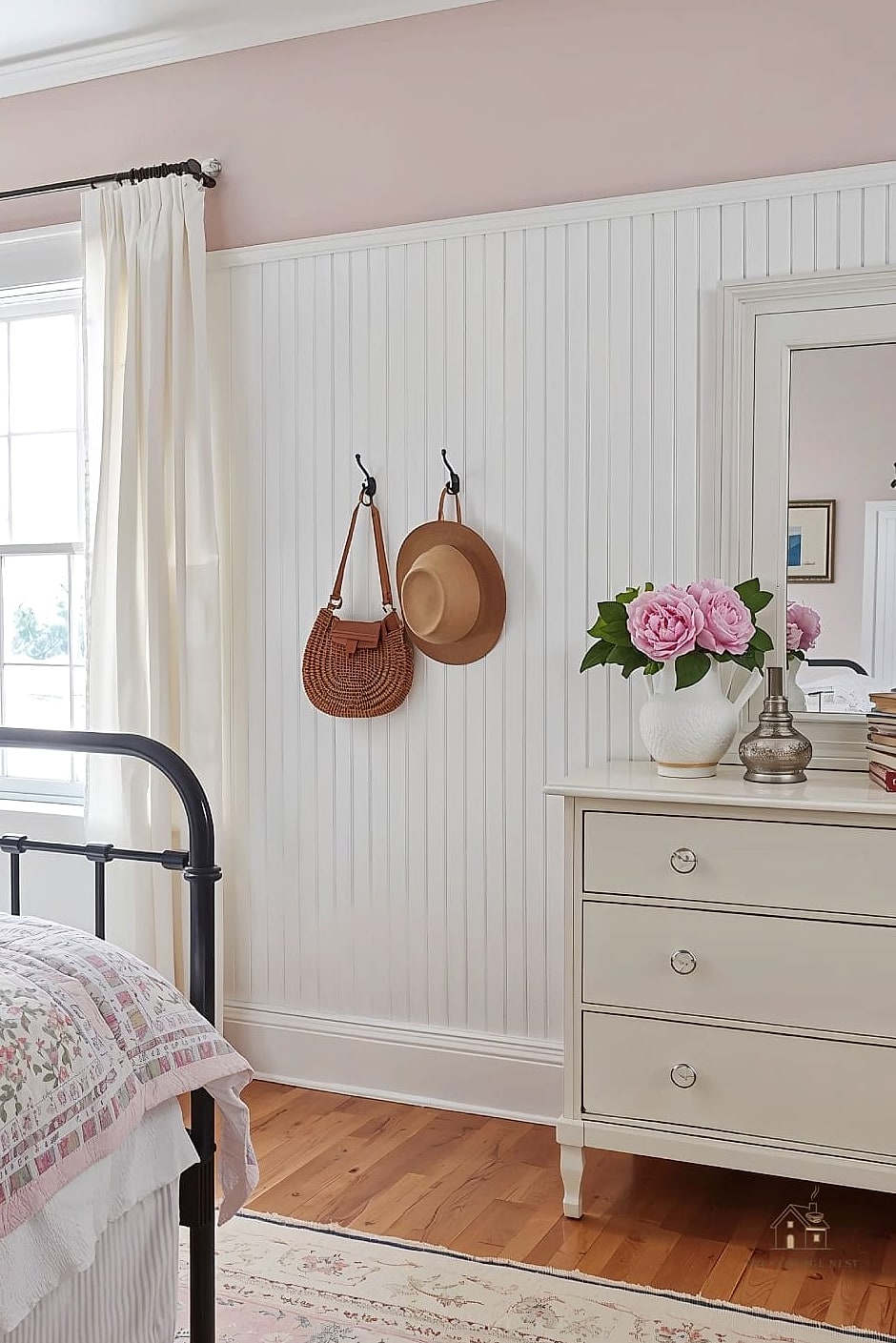 24 Dreamy Country Bedroom Ideas to Try This Season 11 Beadboard Wainscoting