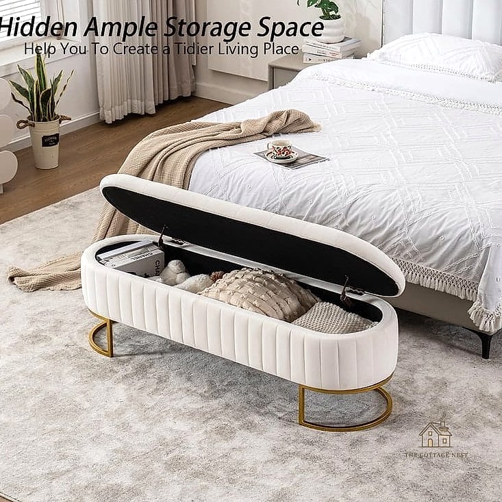 35 Chic Bedroom Storage Ideas for a Beautiful Home 11 A Bench with Hidden Storage at the Foot of the Bed