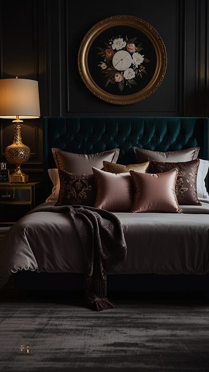 20 Cozy Dark Feminine Bedroom Ideas Worth Pinning 17 Black Marble Vanity Area