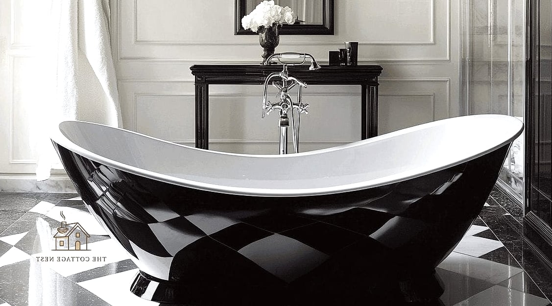15 Stunning Tub Next To Shower Ideas You'll Absolutely Love 12 Black and White Contrast Design