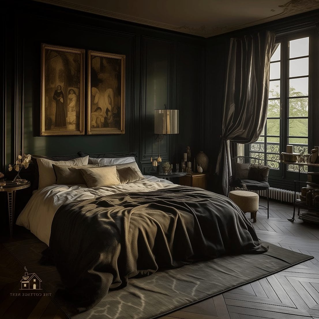 20 Cozy Dark Feminine Bedroom Ideas Worth Pinning 12 Black and White Botanical Prints