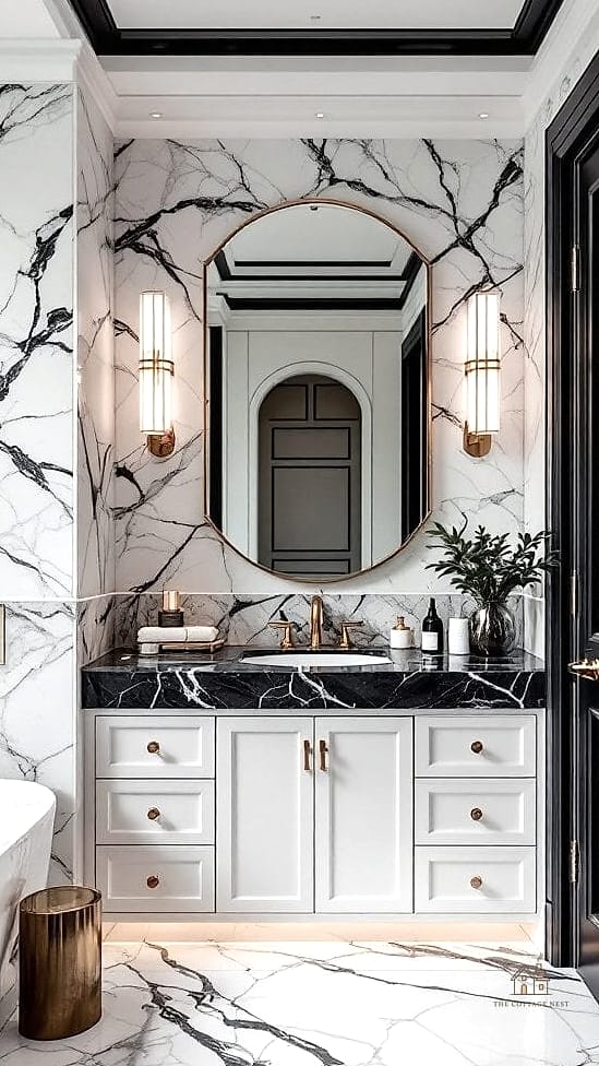 15 Chic Black And White Bedroom Ideas for a Beautiful Home 15 Black and White Marble Accents