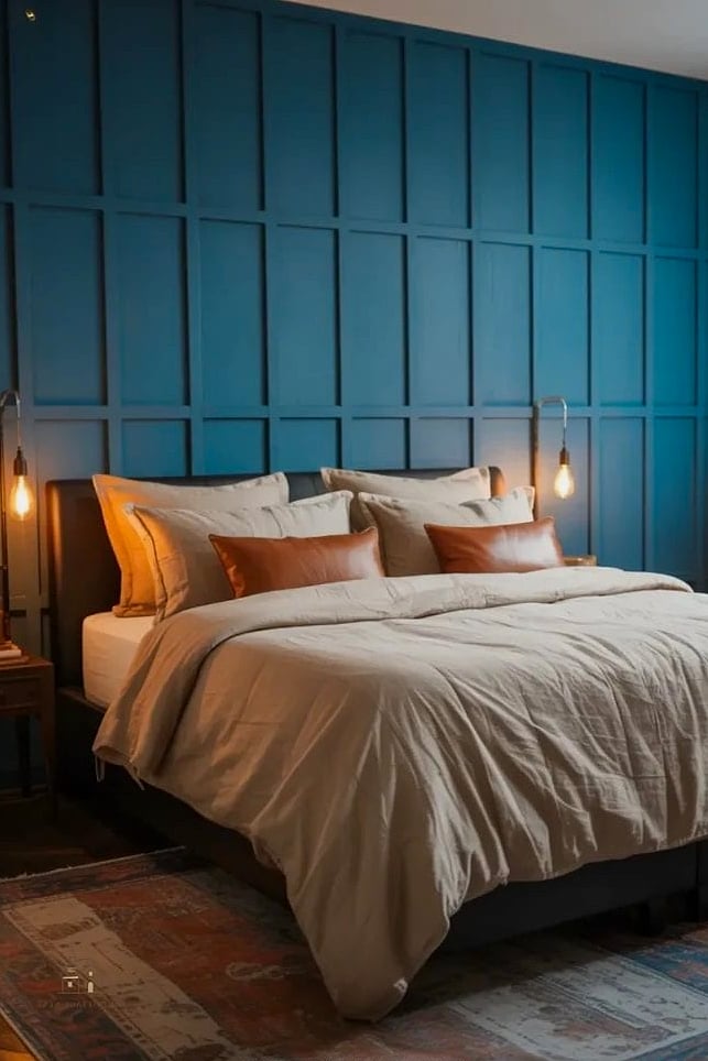 35 Gorgeous Blue Bedroom Ideas That Are Totally Doable 27 Blue Board and Batten Walls