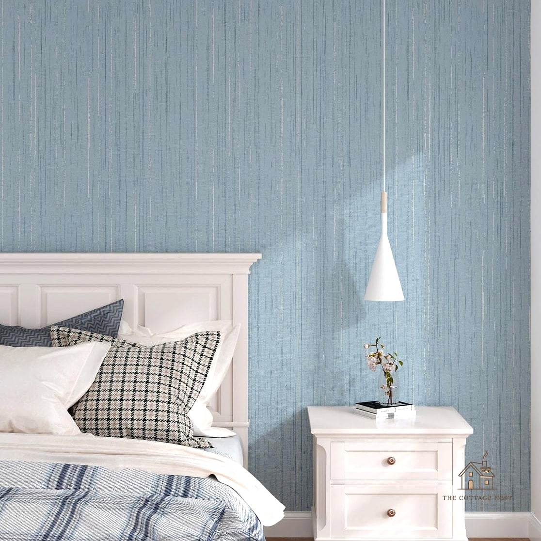 30 Cozy Blue Bedroom Decor Ideas Worth Pinning 11 Blue Grasscloth Wallpaper