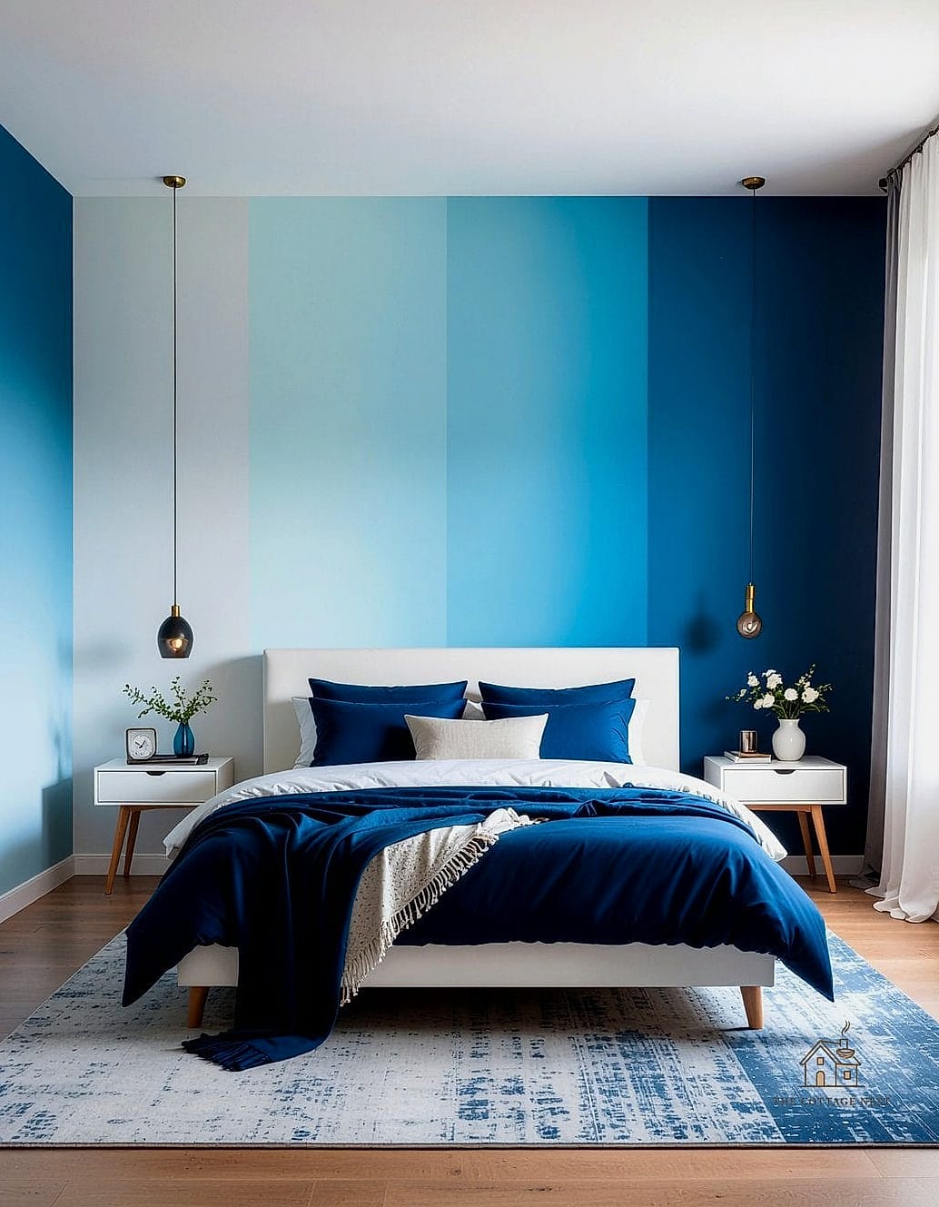 Blue Ombre Wall Treatment