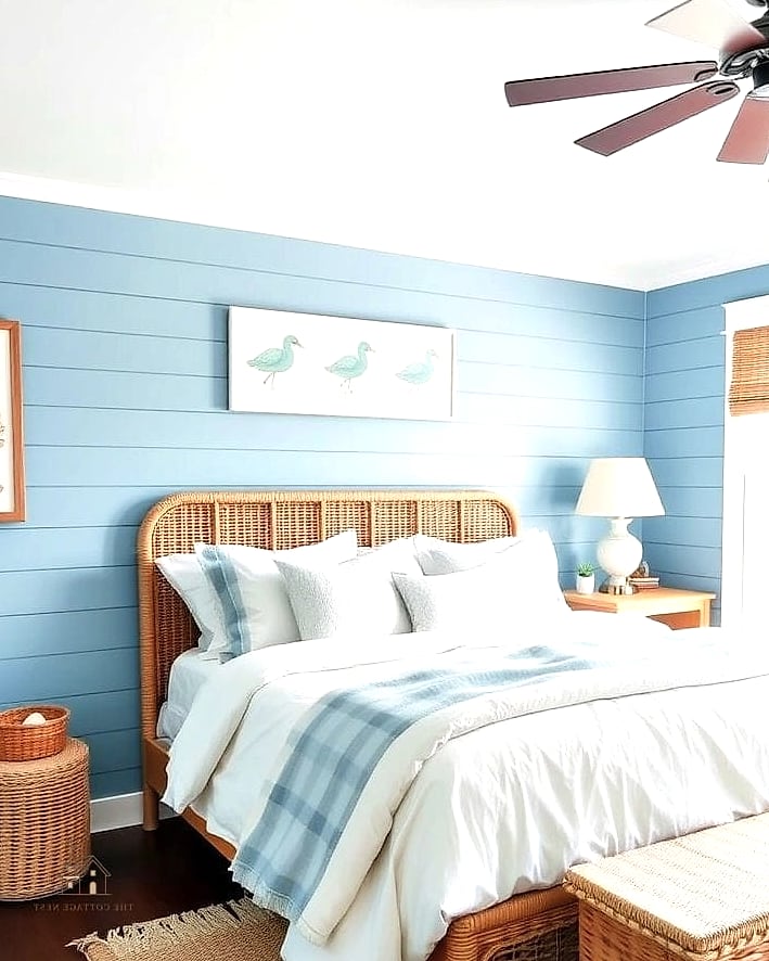 35 Gorgeous Blue Bedroom Ideas That Are Totally Doable 16 Blue Shiplap Walls