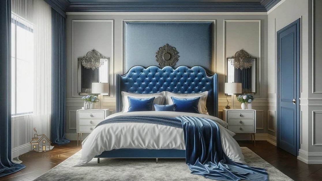 Blue Velvet Headboard