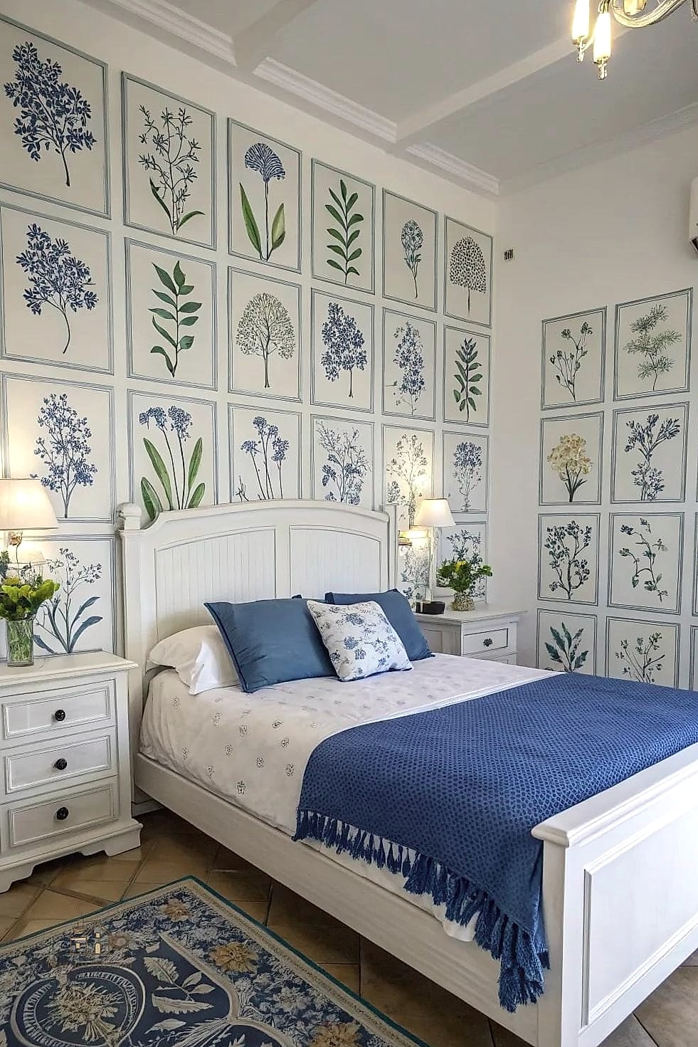 Blue and White Botanical Prints