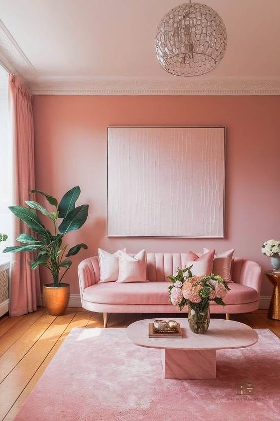 25 Stunning Color Drenching Bedroom You'll Absolutely Love 6 Blush Pink Softness