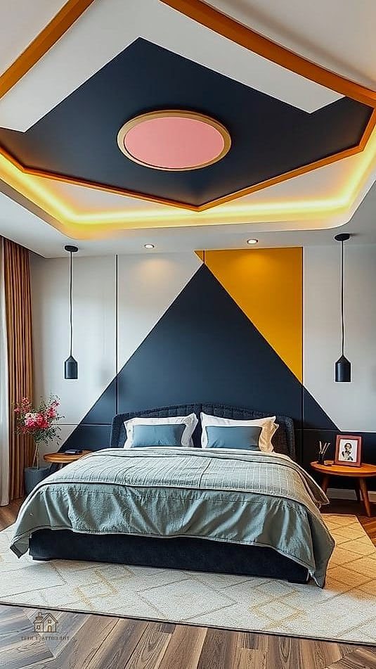 25 Creative Apartment Bedroom Decor Ideas On A Budget That Will Inspire You 15 A Bold Ceiling Moment