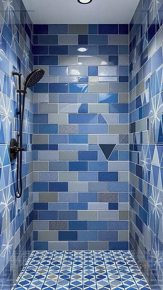 30 Cozy Shower Tile Ideas Worth Pinning 31 Bold Geometric Tile Statement Wall
