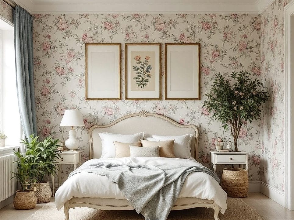 24 Dreamy Country Bedroom Ideas to Try This Season 19 Botanical Wallpaper
