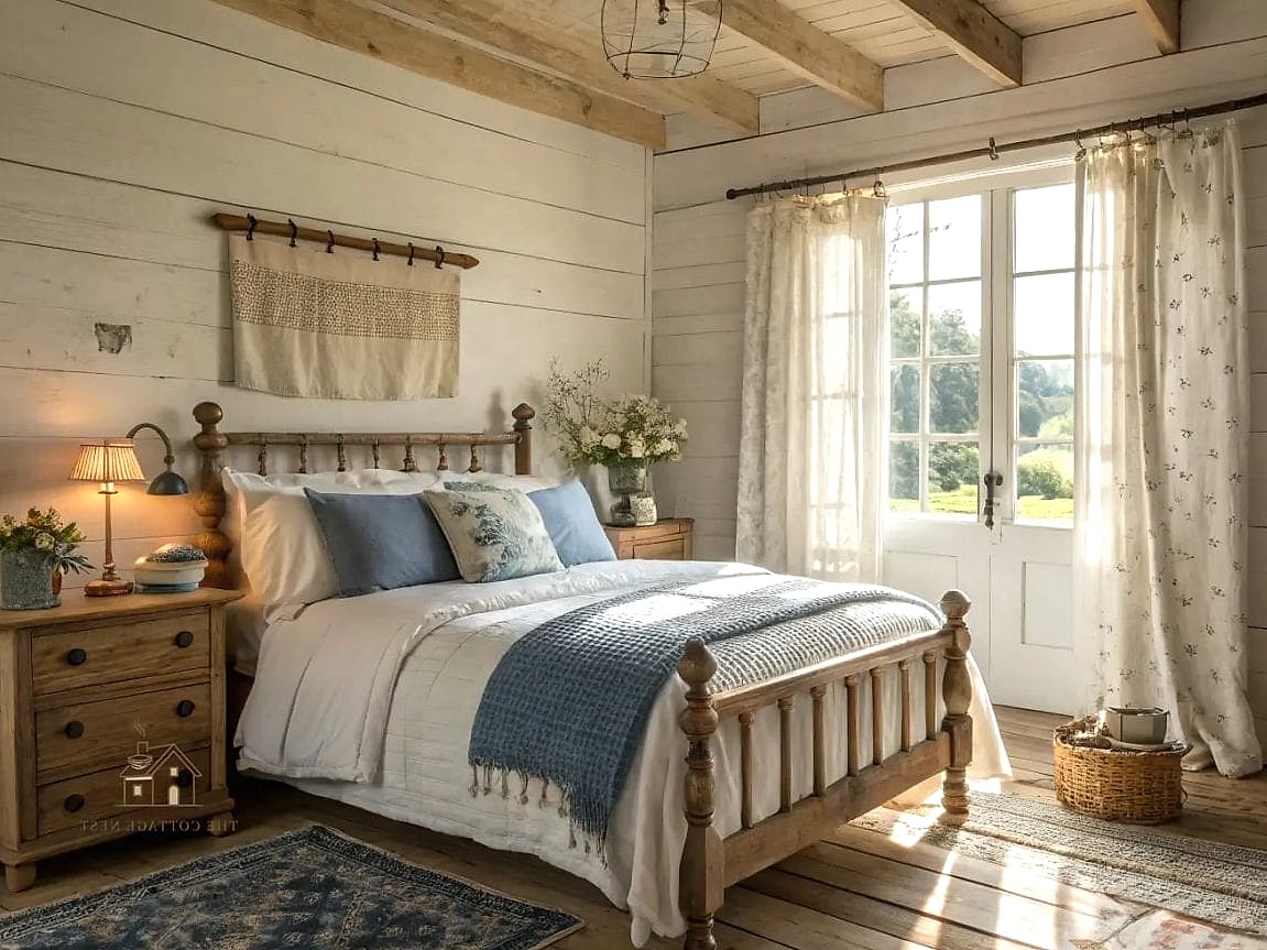 24 Dreamy Country Bedroom Ideas to Try This Season 24 Braided Rag Rug Runner
