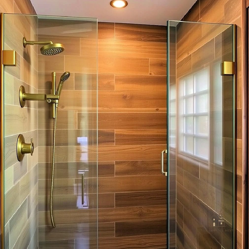 40 Cozy Walk In Shower With Wall No Door Worth Pinning 28 Brass Fixtures with Warm Beige Tile