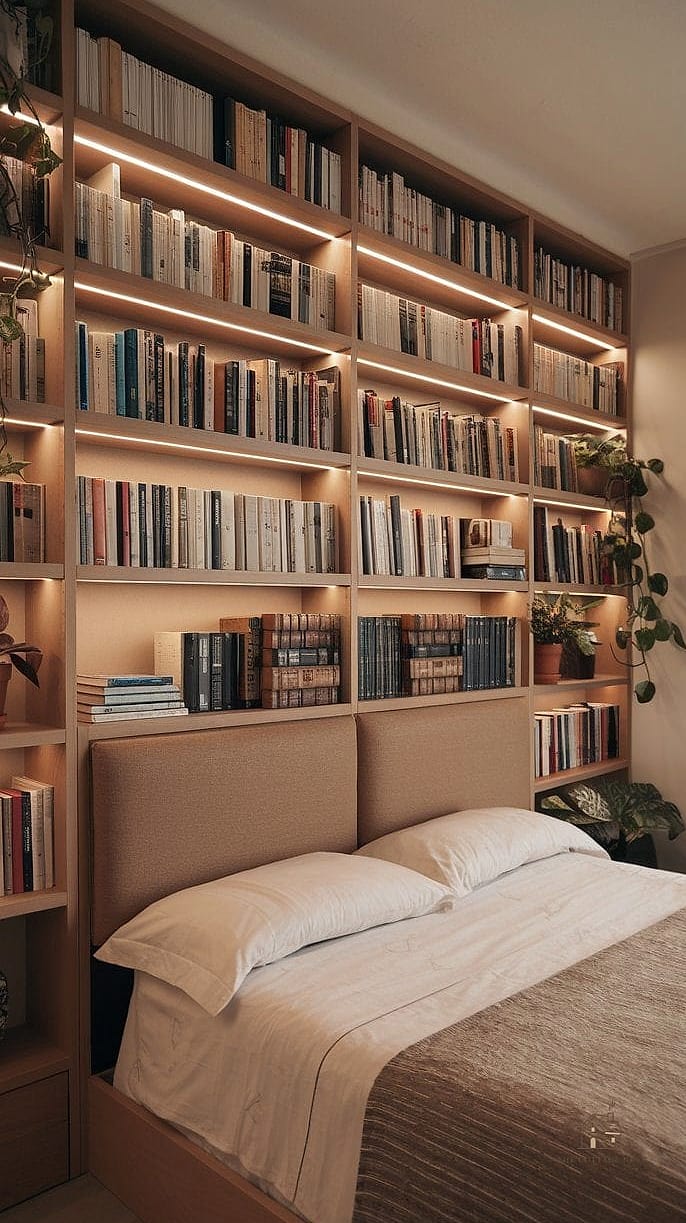 25 Gorgeous Bed Inside Closet Ideas That Are Totally Doable 4 Built-In Bookshelf Surround