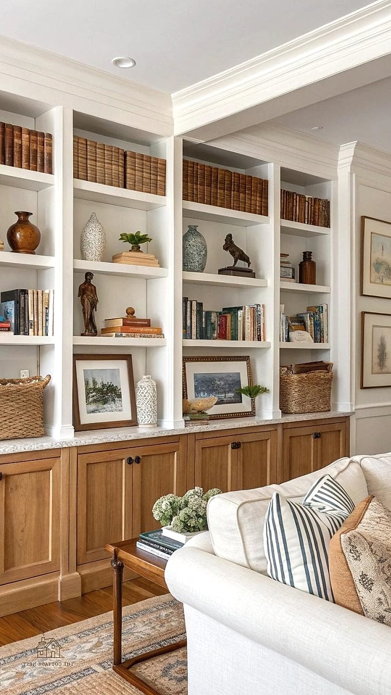 Built-In Bookshelves or a Small Library Wall