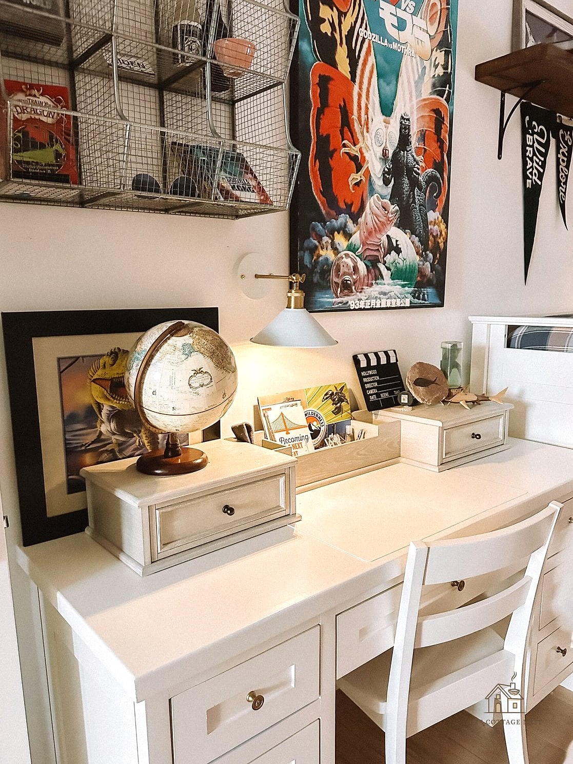 27 Creative Preteen Boys Bedroom Ideas That Will Inspire You 23 Built-In Desk Nook With Pegboard Organization