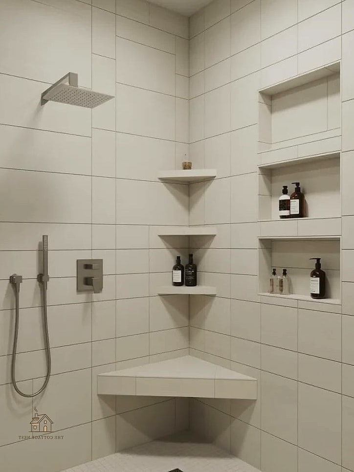 30 Amazing Small Walk In Shower Ideas No Doors on a Budget 10 Built-In Niche Shelving