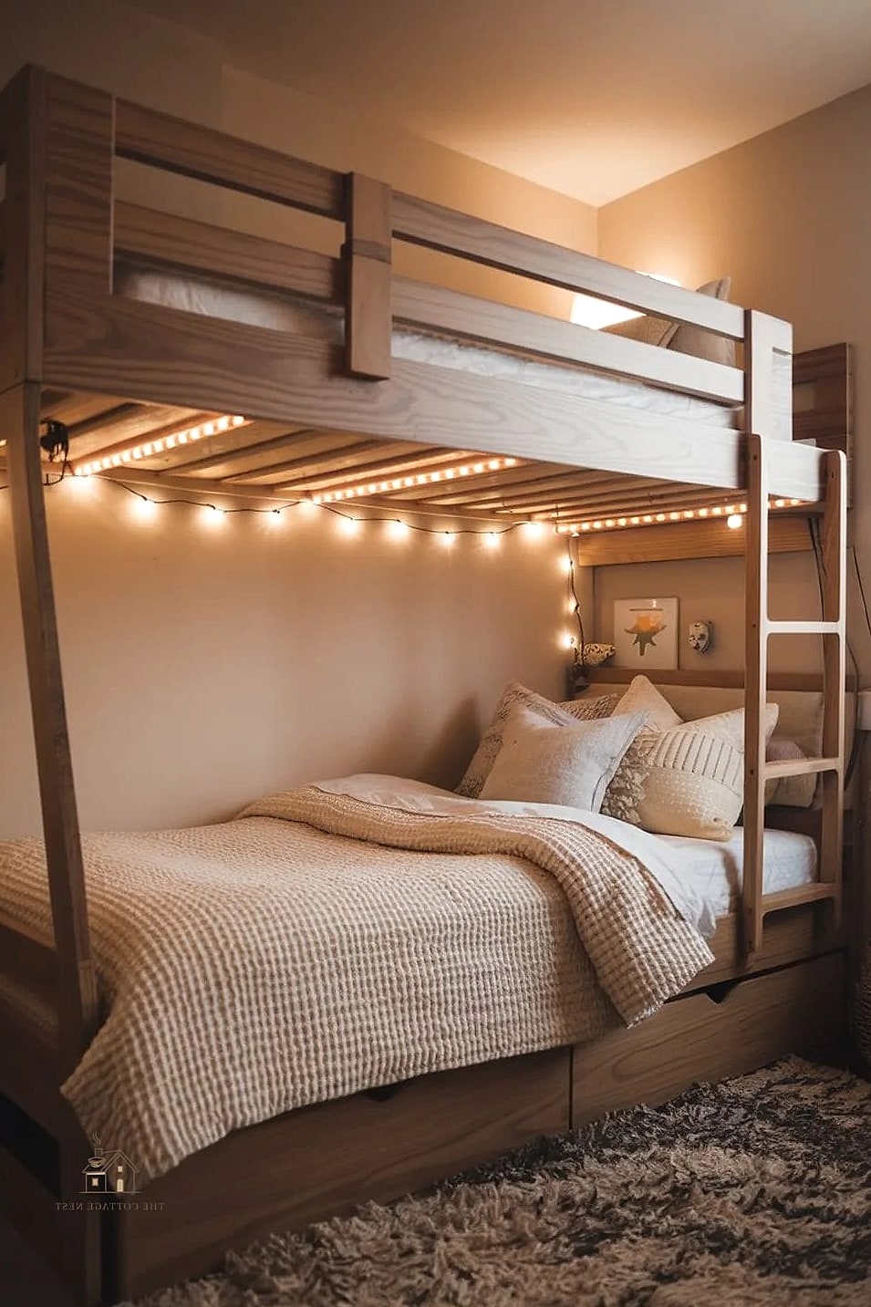 Bunk Beds with Built-In Stairs and Drawers