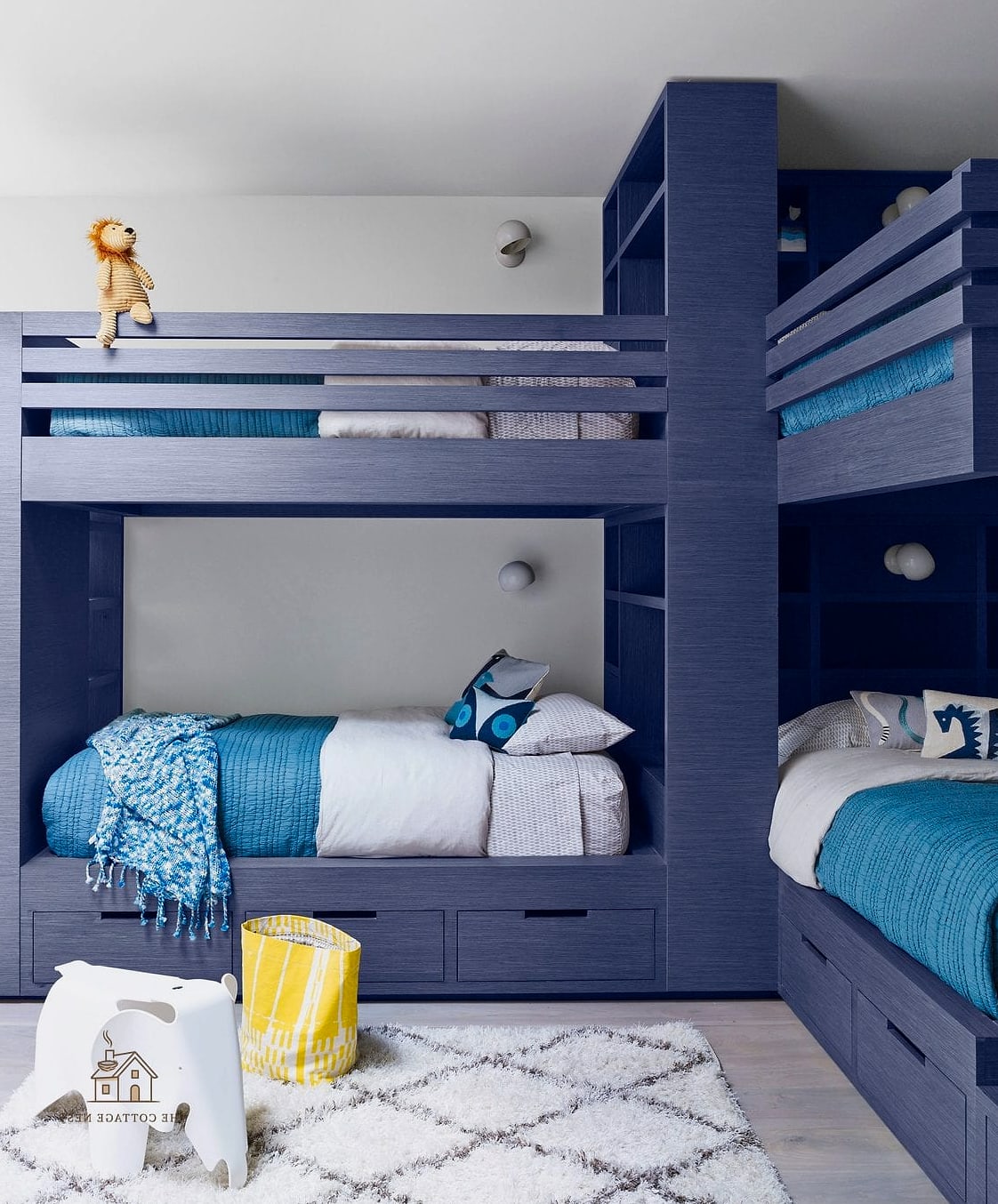 21 Chic Small Boys Bedroom Ideas for a Beautiful Home 2 Bunk Beds with Built-In Storage
