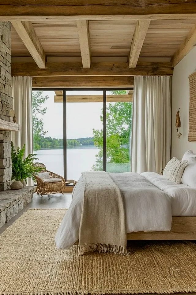 35 Chic Lake House Bedroom for a Beautiful Home 10 Canopy Bed with Airy Netting