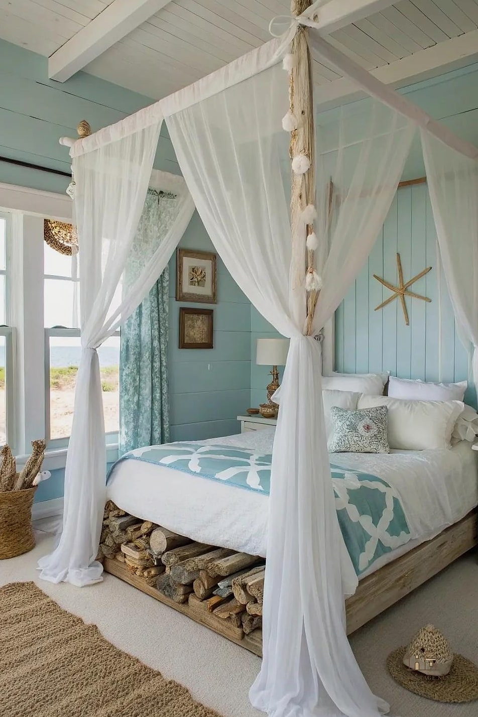 Canopy Bed with Airy Drapery