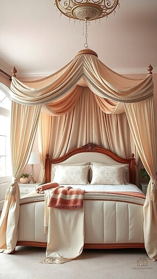 23 Beautiful Master Bedrooms Decor Ideas to Transform Your Space 14 A Canopy or Draped Bed Frame