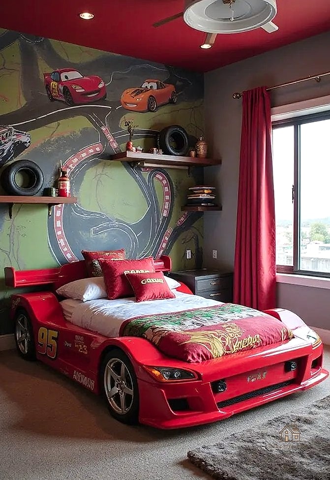 27 Creative Preteen Boys Bedroom Ideas That Will Inspire You 19 Car and Motorsport Theme