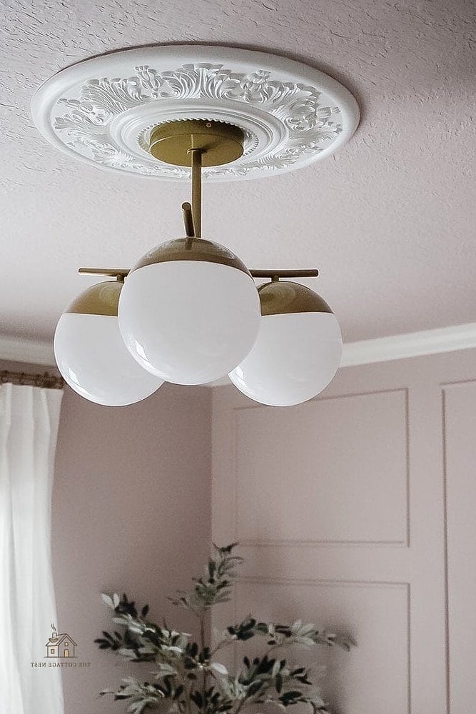 Ceiling Medallion with Modern Fixture