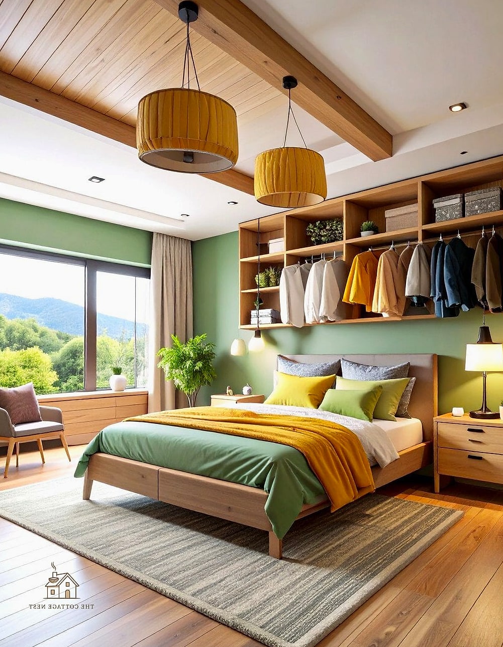 25 Creative Small Guest Bedroom Ideas That Will Inspire You 17 Ceiling-Mounted Curtains for a Canopy Effect