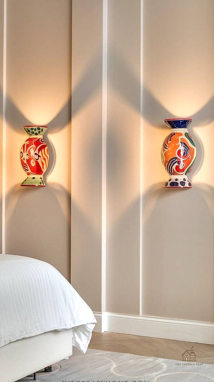 23 Creative Bedroom Wall Decor Above Bed That Will Inspire You 23 Ceramic Wall Sconce Trio