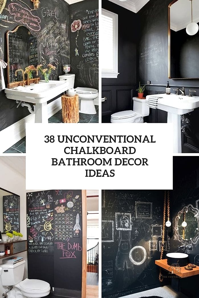 25 Creative Over The Toilet Storage Ideas That Will Inspire You 17 Chalkboard or Cork Board Backed Shelf