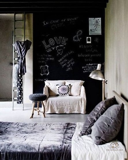 35 Chic Bedroom Feature Wall Ideas for a Beautiful Home 23 Chalkboard or Magnetic Paint Wall