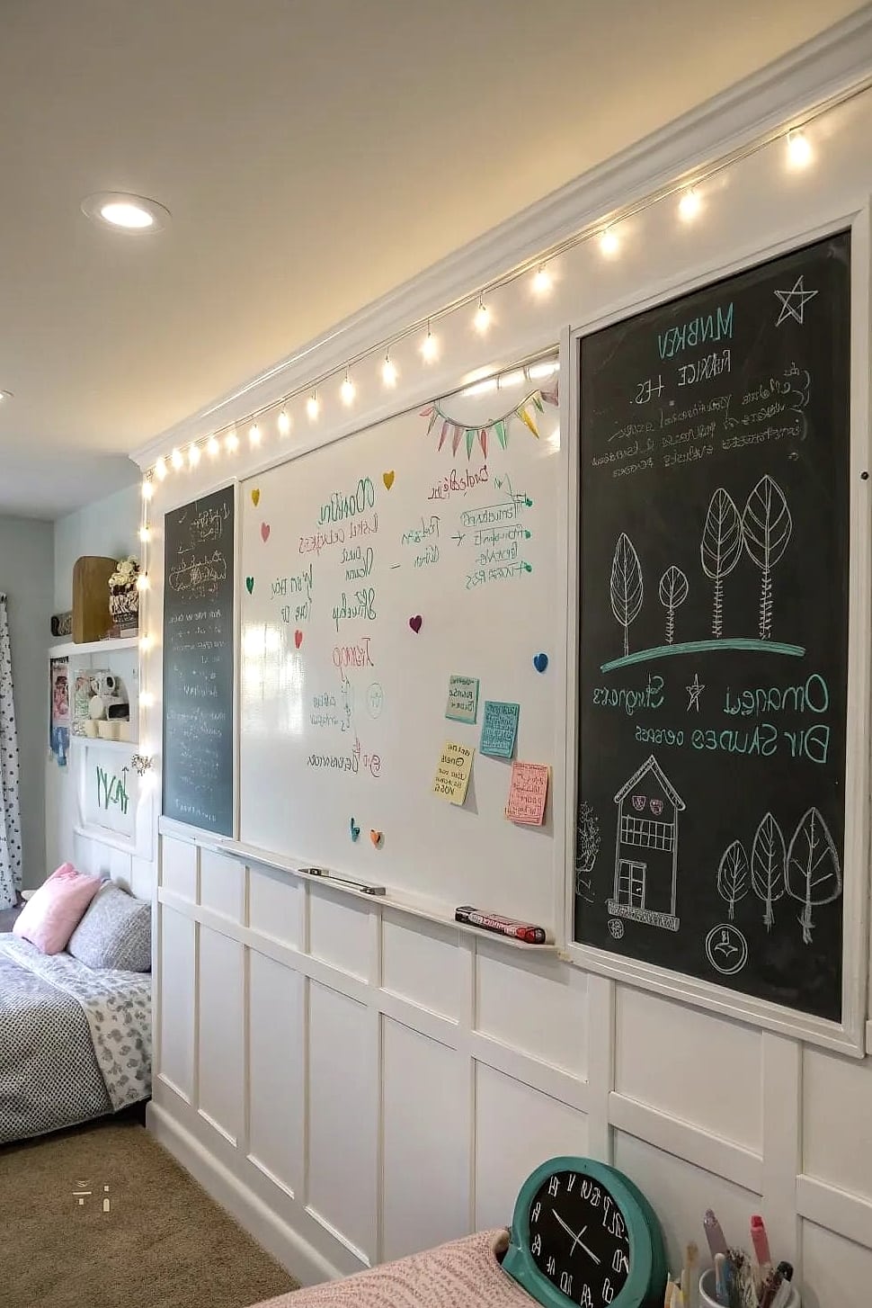 45 Creative Bedroom Wall Decor Ideas That Will Inspire You 30 Chalkboard or Whiteboard Accent Panel