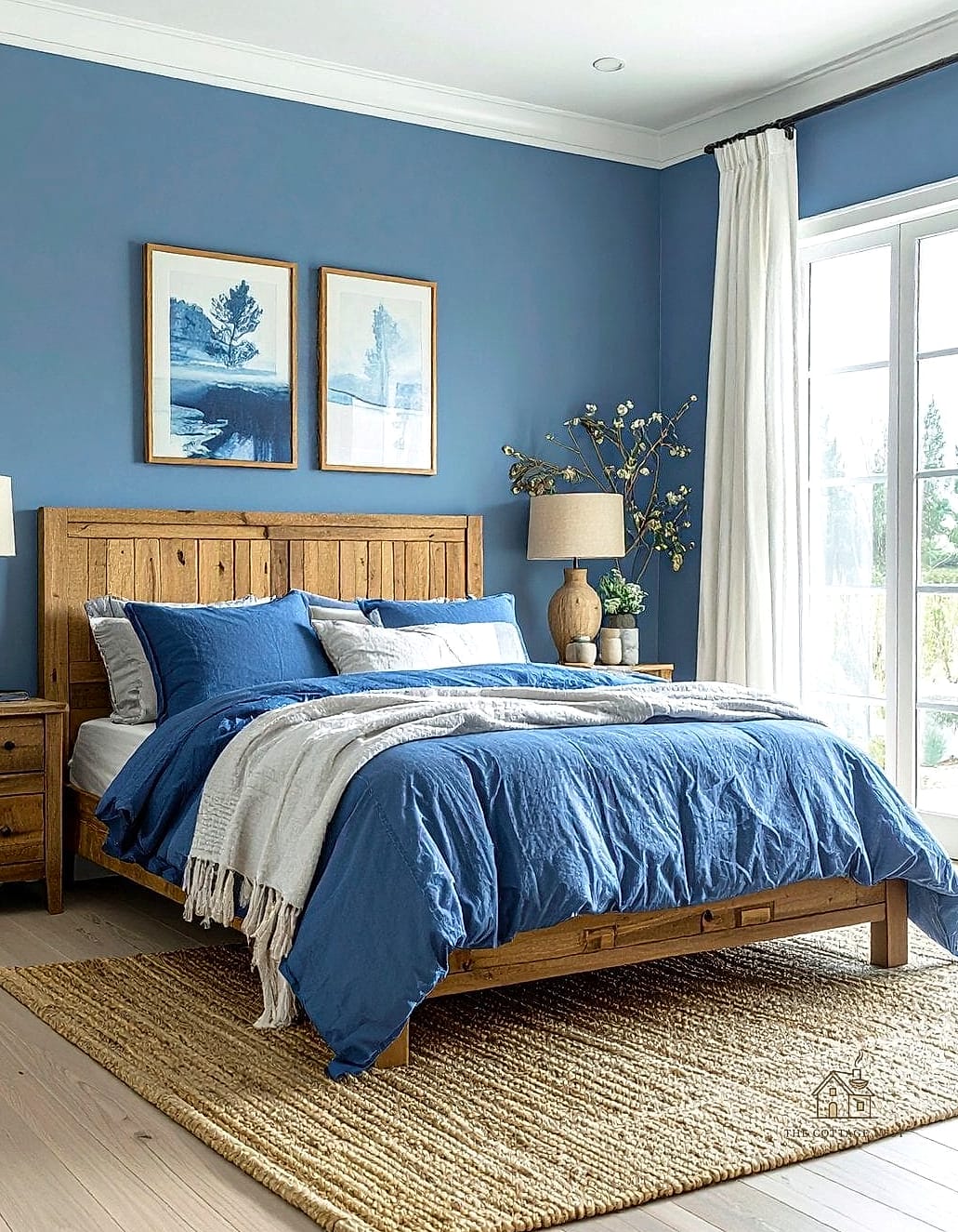 30 Cozy Blue Bedroom Decor Ideas Worth Pinning 26 Chambray Blue Slipcovered Headboard