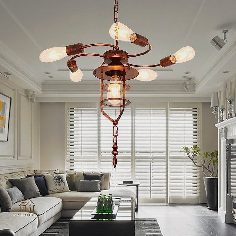 19 Creative Bedroom Chandelier Ideas That Will Inspire You 15 Chandelier with Exposed Bulbs for an Industrial Look