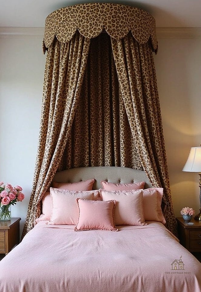 35 Stunning Pink And Cheetah Bedroom Ideas You'll Absolutely Love 16 Cheetah Print Canopy Or Bed Curtains