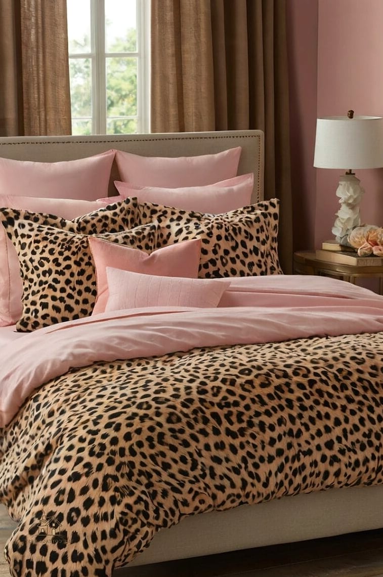 35 Stunning Pink And Cheetah Bedroom Ideas You'll Absolutely Love 22 Cheetah Print Duvet With Solid Pink Sheets