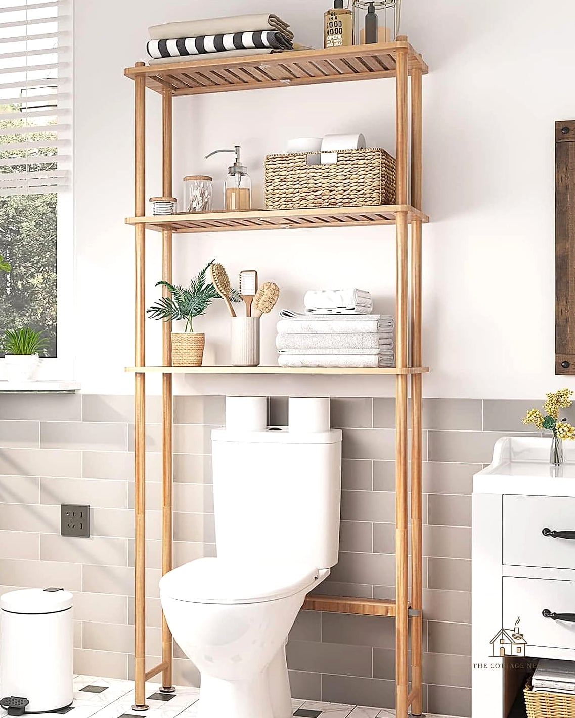 25 Creative Over The Toilet Storage Ideas That Will Inspire You 2 Classic Etagere Shelving Unit