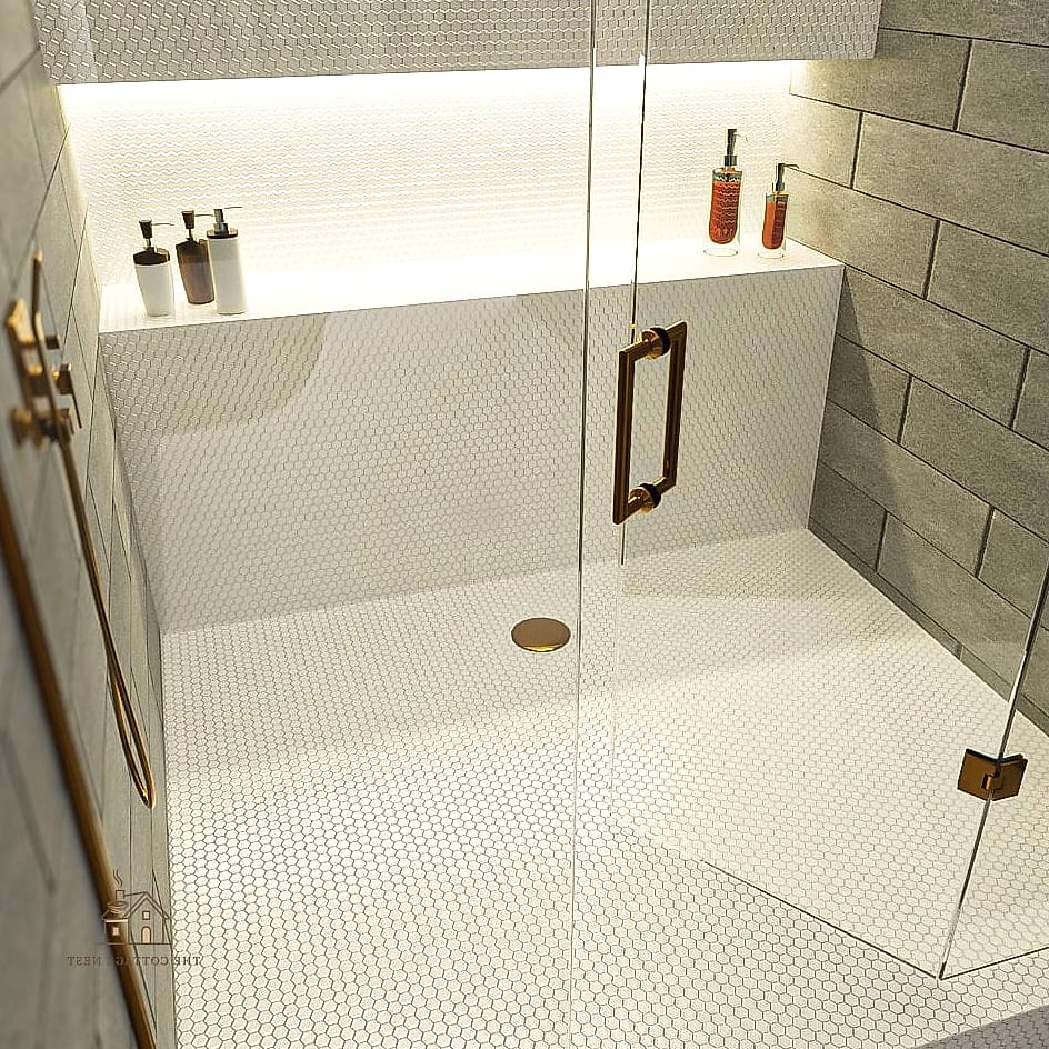 30 Cozy Shower Tile Ideas Worth Pinning 23 Classic Hexagon Tile in Soft White