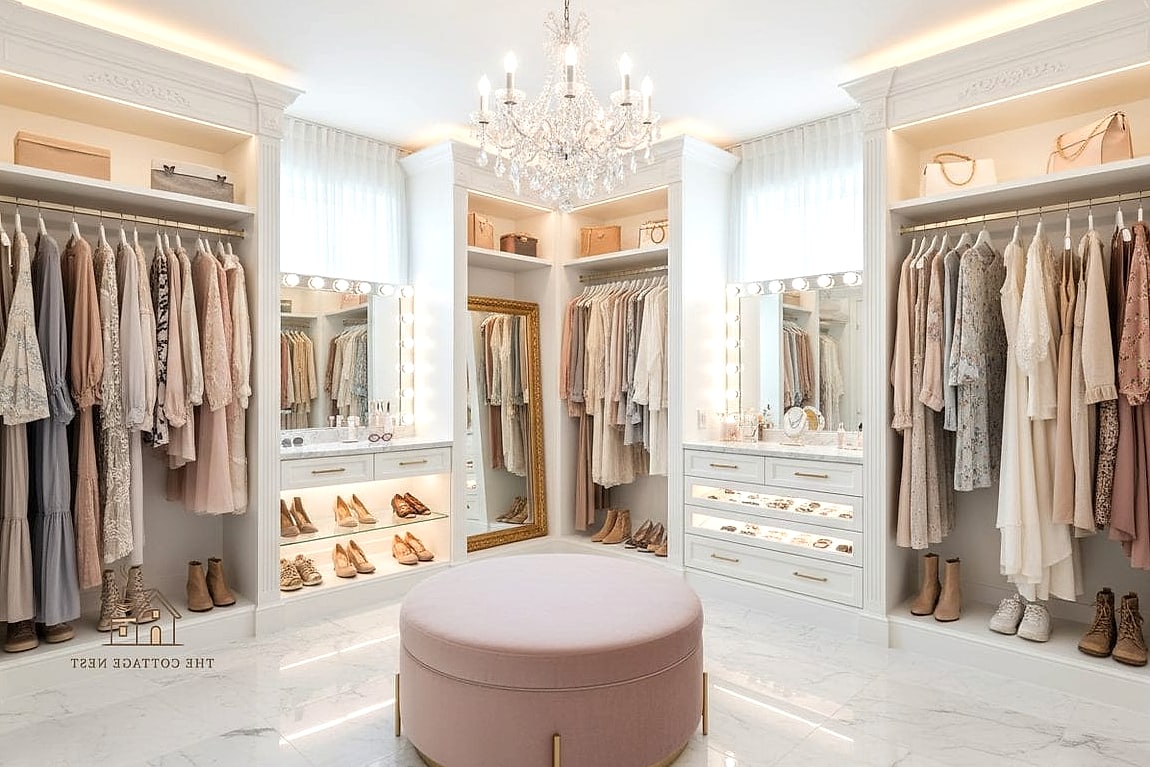 30 Dreamy Walk In Wardrobe Behind Bed to Try This Season 27 Closet Behind Bed With Woven Basket Storage